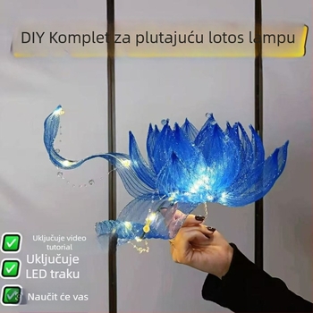 DIY komplet za viseći lotosov lampion – drevni stil, prijenosni svjetleći lampion, ručno izrađena rekvizita za Hanfu fotografiranje