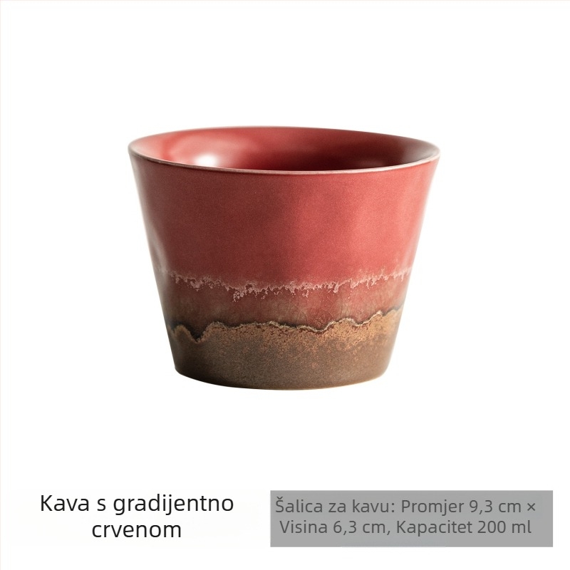 Set šalica za kavu s podmetačem u retro stilu, keramička šalica za latte art, elegantna kućna šalica.