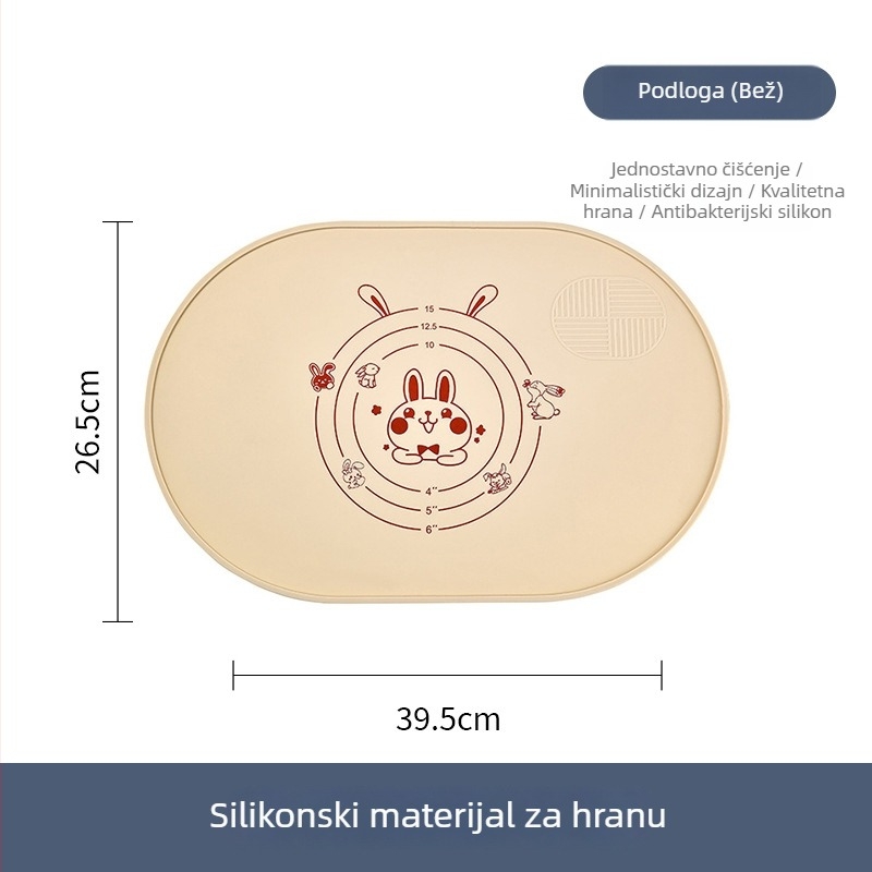 Antibakterijska silikon podloga za mijesenje tijesta, debela, prehrambene klase, velika kuhinjska podloga za pečenje i mijesanje tijesta