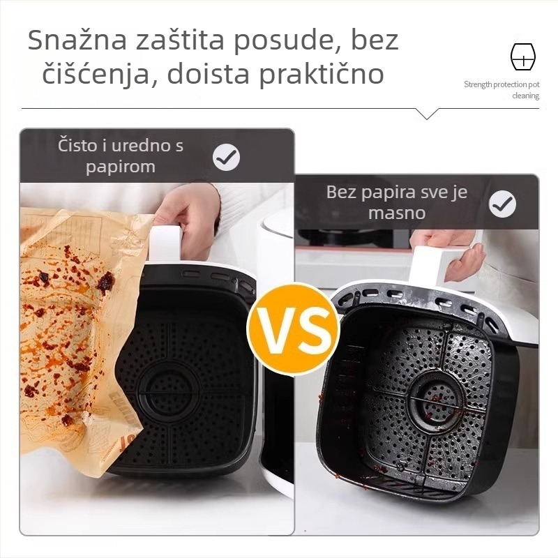 Silikonski papir za pečenje s apsorpcijom ulja, za hranu, pogodan za pećnicu s funkcijom zraka i običnu pećnicu – za kruh, kolače i sendviče