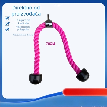 Ružičasto dvostruko držalo otpora za trening bicepsa i potisak za triceps