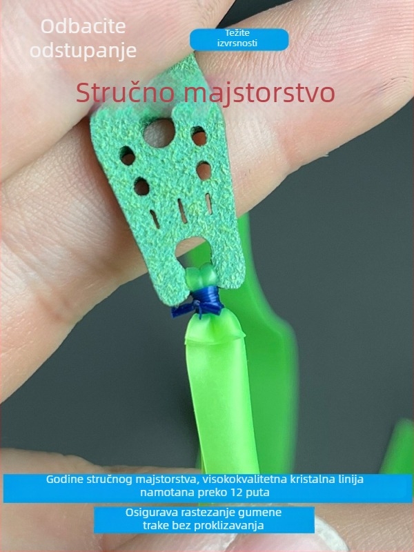 Set plosnatih gumica za praćku s okvirom, 6,5 mm, prozirno zelene boje, fluorescentno zelena, visoka elastičnost, izdržljive široke gumice
