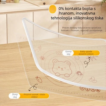 Prozirna silikonska podloga za miješenje tijesta, hrana kvalitete, sigurna za bebe