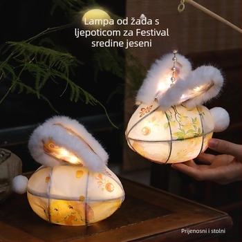 Fenjeri za Festival lampiona, fenjer s zekom, DIY komplet za ručnu izradu, dječji prijenosni mali jade zec, novi model za novogodišnji dekor