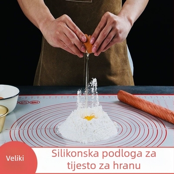 Platinasti silikon za pečenje i mijesenje, otporan na visoke temperature, velika i debela daska za razvlačenje tijesta, protivklizna i ne lijepi.