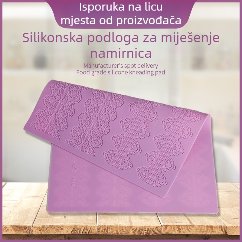 Debela silikonska podloga za mijesanje tijesta, protivljepljiva površina za razvaljivanje tijesta i pečenje