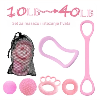 7-u-1 set za snagu hvatanja: prstenovi za hvatanje, fascia lopta, trener prstiju za jogu, otporna traka, bodljikava lopta