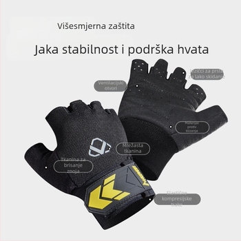 Rukavice za fitness s pola prsta i zaštitu dlana, za muškarce i žene, protuklizne, prozračne, za trening s bućicama