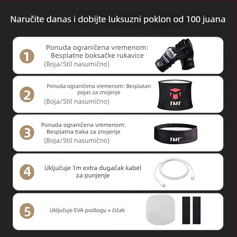 Unutarnja elektronička meta za boksa s reakcijskim svjetlom za odrasle — visi trening oprema Sanda
