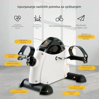 Kompaktni kućni pedalni trenažer za vježbanje gornjih i donjih udova