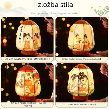 2026 Novi model 61 Lanterna za Dan djece, ručno izrađena DIY kineskog stila dvorca lampion, prenosna viseća dekoracija