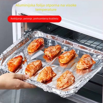 Aluminijska folija za pećnicu i zraku fritaju, otporna na masnoće, visoke temperature, ekonomsko pakiranje za roštiljanje i pečenje, prehrambene kvalitete