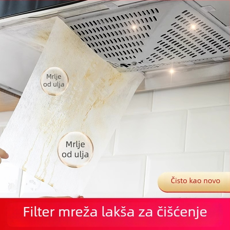 Toplinski otporan, samoljepljivi filtrirajući papir za kuhinjsku napa, apsorbira masnoću