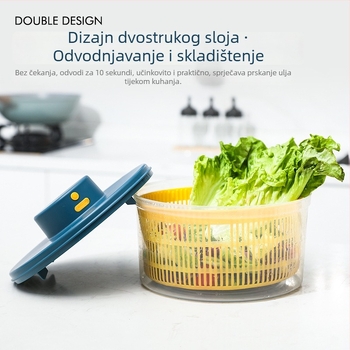 Električni dehidrator povrća i rotirajuća salata, posuda za cijeđenje vode, otporna na visoke temperature