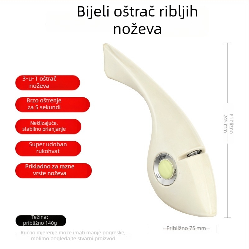 Crazy Shark oštrač noževa za kućnu upotrebu – brzo naoštrenje, CFMD804 Mali riblji polirni alat