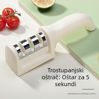 Trostupanjski ručni oštrač noževa za kućnu upotrebu – kuhinjski višenamjenski brusni kamen