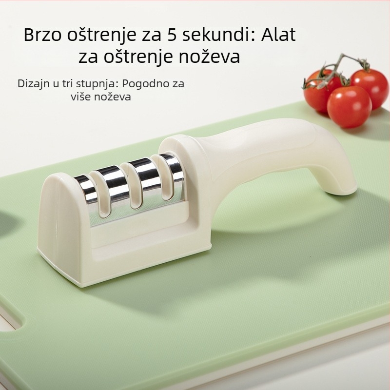 Trostupanjski ručni oštrač noževa za kućnu upotrebu – kuhinjski višenamjenski brusni kamen