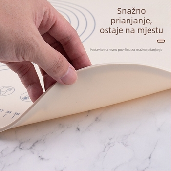 Silikonska podloga za tijesto, kvalitetna, debela, ekstra velika, za valjanje tijesta i izradu knedli