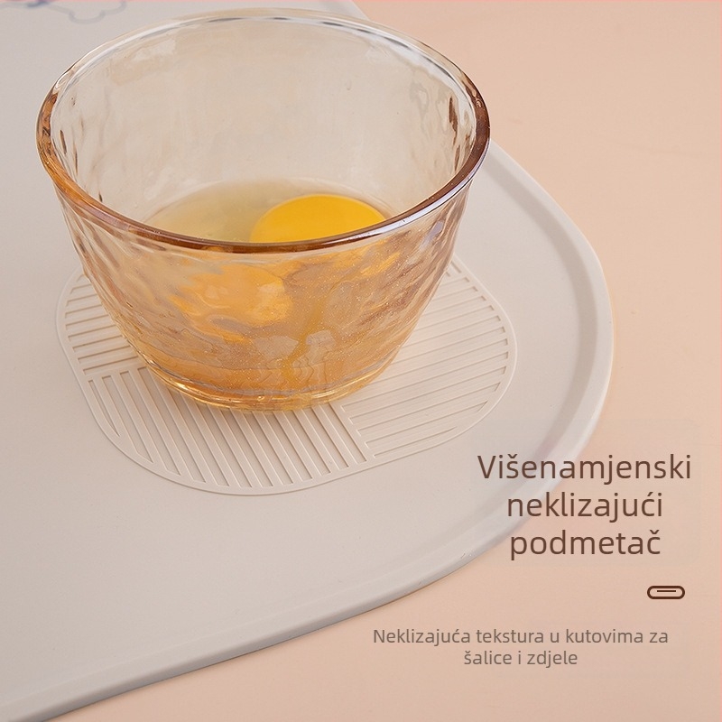 Silikonska podloga za tijesto, kvalitetna, debela, ekstra velika, za valjanje tijesta i izradu knedli