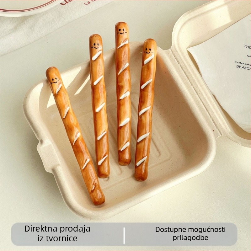 Keramički miješalac za kavu u obliku baguete, sladak crtani dizajn, kvaliteta hrane