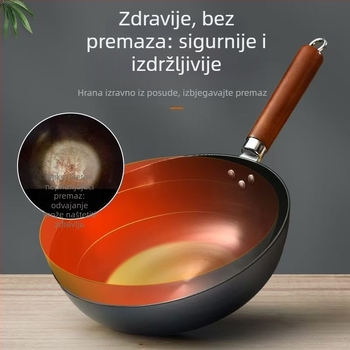 Golden Sixth Son liveni wok, veliki za kućnu upotrebu, tradicionalan bez premaza, nitridiran, spreman za korištenje