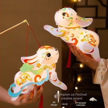 Lampion zeca iz Dunhuanga za Festival polumjeseca, svijetleći PVC ručni lampion, DIY komplet za djecu, dvorčni lampion