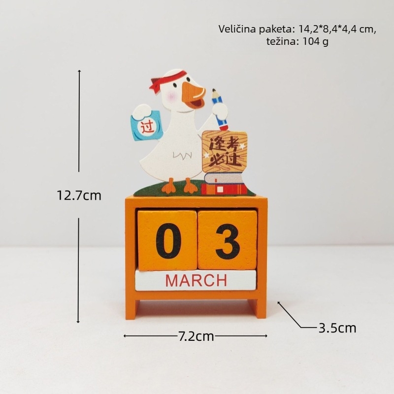 Drveni božićni vječni kalendar za stol – dekorativni ukras