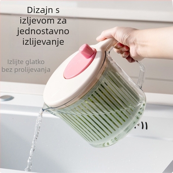 Ručno veliki kapacitet sušenja povrća i voća, sušilica za salatu s drškom