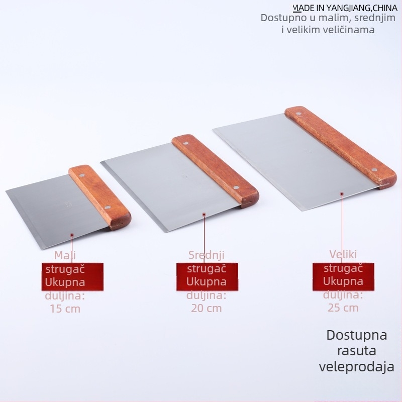 Špatula za tijesto s drvenom ručkom, lopatica za rižine rezance, lopatica za tijesto i brašno, lopatica za nugat za pečenje, spatula za grill ploču od željeza
