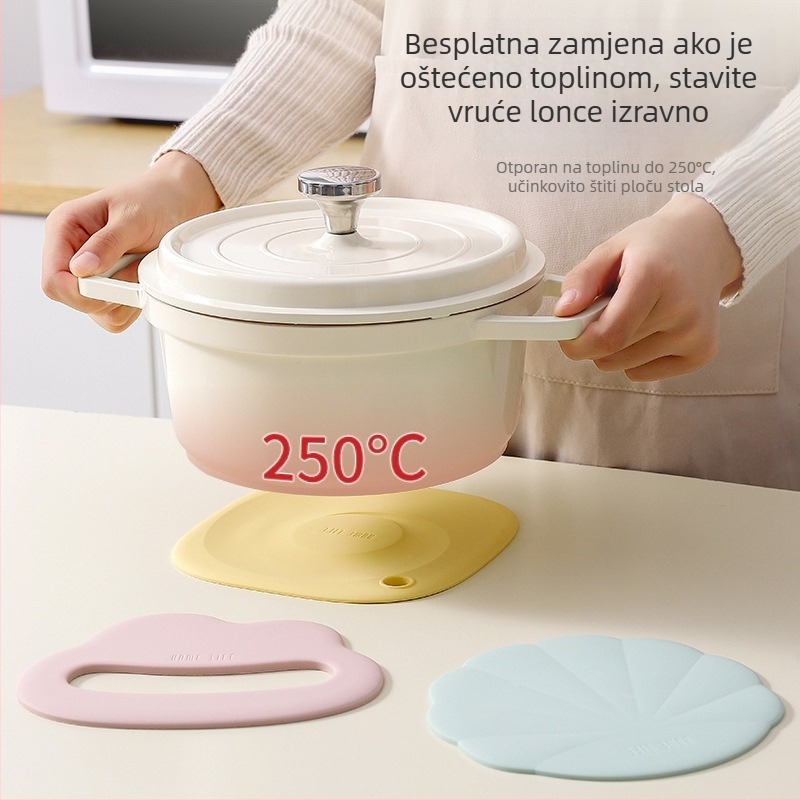 Silikonska toplinska podložka za stolnu ploču — podmetači za tanjure, lonce, šalice i zdjelice, dojam vrhunske klase, zaštita od opeklina, otporna na visoke temperature