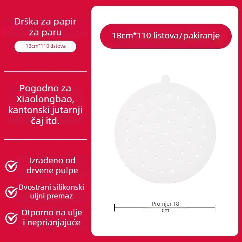 Jednokratne parne podloške od silikonskog papira, prehrambene kvalitete, neprijanjajuće, za kućnu upotrebu