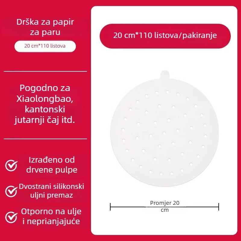 Jednokratne parne podloške od silikonskog papira, prehrambene kvalitete, neprijanjajuće, za kućnu upotrebu