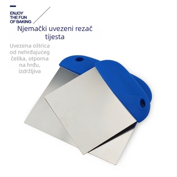Nerđajući čelični nož za tijesto i kolače s debelim plastičnim držačem; nož za rezanje rezanaca i strugač za rižine rolade