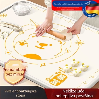 Silikonska podloga za tijesto i razvaljivanje, prehrambene klase, otporna na plijesni i antibakterijska