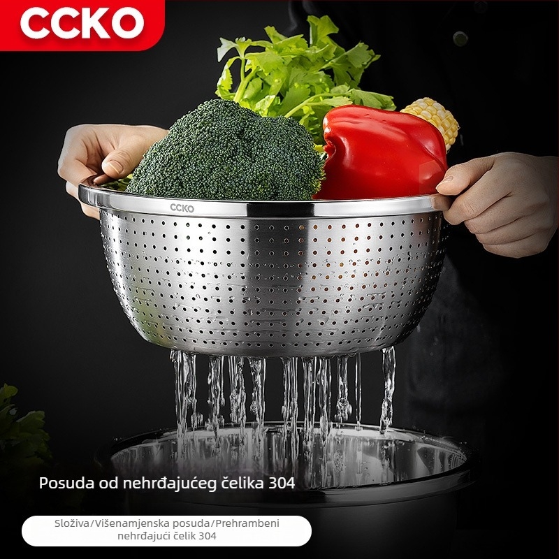 CCKO304 Nehrđajući čelični kuhinjski sud za pranje povrća, cijeđenje, začinjavanje, mućenje jaja i pripremu juhe