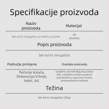 Trojedjelni set alata za ukrašavanje torti – špatula za kremu