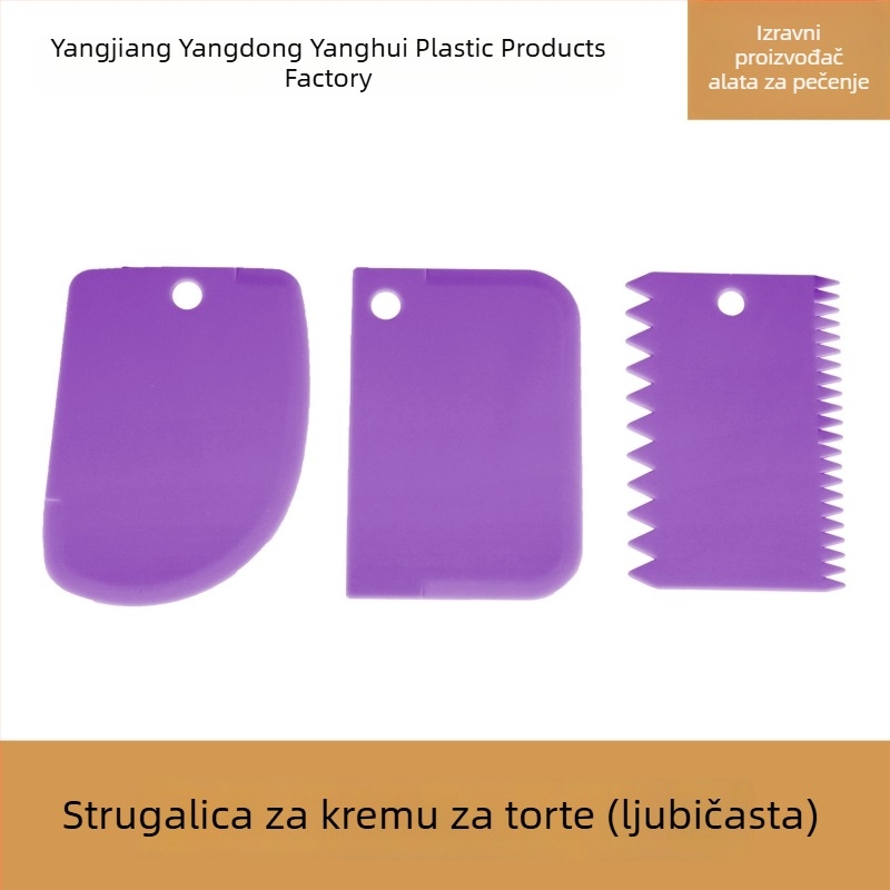 Trojedjelni set alata za ukrašavanje torti – špatula za kremu
