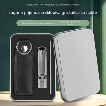 Prijenosne kliješta za nokte s privjeskom, ultra-tanki sklopivi od nehrđajućeg čelika, lagani