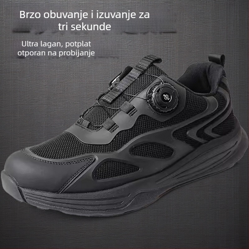 Nove ljetne crne tenisice za trening za vanjsko trčanje, s okretanjem gumba, brzi odziv, otporne na probijanje