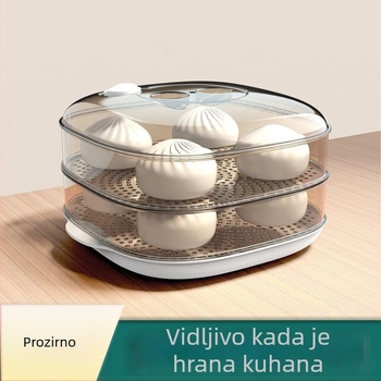 Kutija za parenje u mikrovalnoj s poklopcem, prozirna posuda za kuhanje na paru s kvalitetnom hranom, kućni višenamjenski uređaj za grijanje obroka