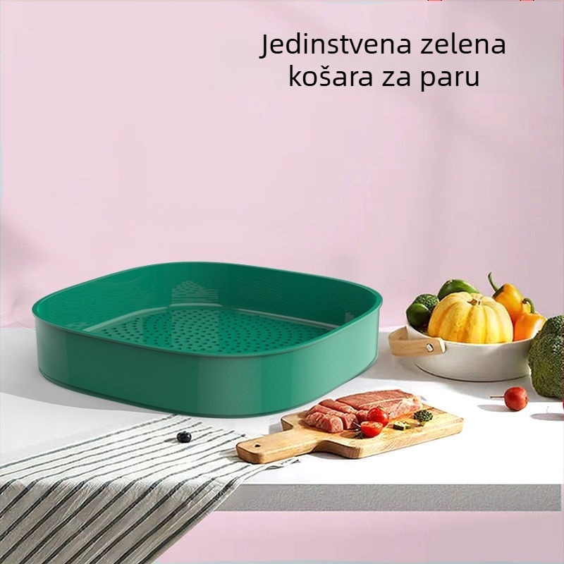 Kutija za parenje u mikrovalnoj s poklopcem, prozirna posuda za kuhanje na paru s kvalitetnom hranom, kućni višenamjenski uređaj za grijanje obroka