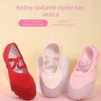 Dječje platnene plesne cipele s mekanom potplatom, s dizajnom mačje šape, za gimnastiku, jogu, balet i latino plesove, prozračne i lake