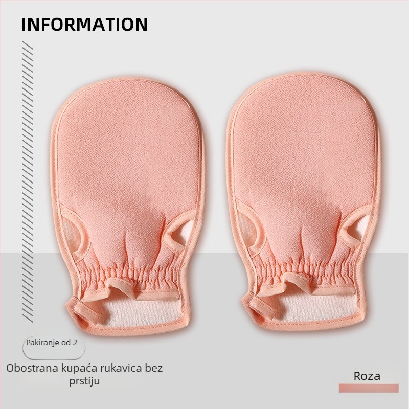 Rukavica za tuširanje za kućnu upotrebu, snažno exfoliranje leđa, bezbolno čišćenje, gruba tekstura, siva