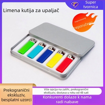 Grasshopper upaljač metalna kutija za poklon s škaricama za nokte, dimenzije 170×90×16 mm