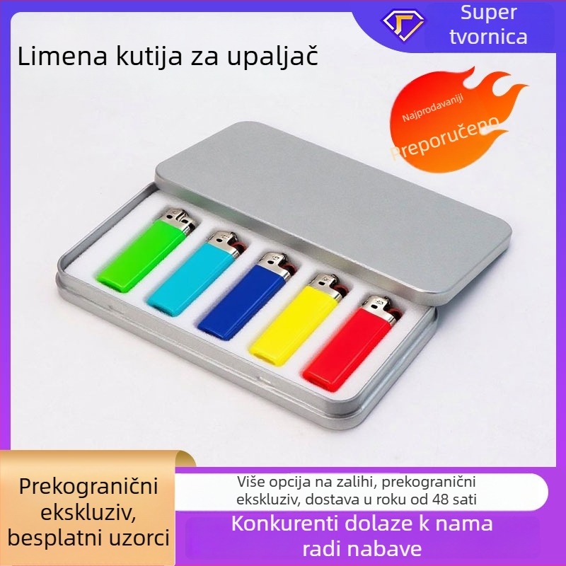 Grasshopper upaljač metalna kutija za poklon s škaricama za nokte, dimenzije 170×90×16 mm