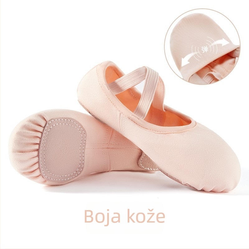Ženske plesne cipele s mekanom potplatom za balet i klasični ples, rastezljiv materijal, za odrasle, mačje šape stil, joga