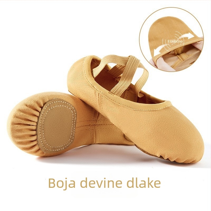 Ženske plesne cipele s mekanom potplatom za balet i klasični ples, rastezljiv materijal, za odrasle, mačje šape stil, joga