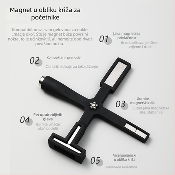 Snažan magnet u obliku križa za Cat Eye gel nokte