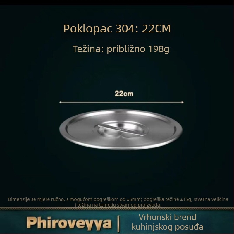 Poklop za lonac od 304 nehrđajućeg čelika, kvalitetan za hranu, višenamjenski i čvrst za kućnu uporabu