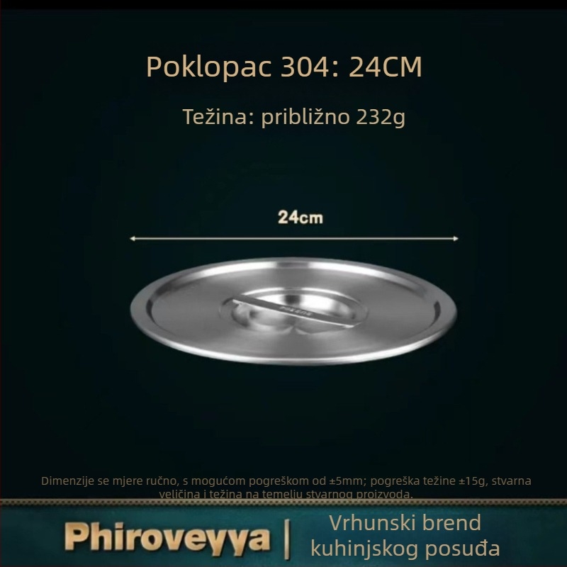 Poklop za lonac od 304 nehrđajućeg čelika, kvalitetan za hranu, višenamjenski i čvrst za kućnu uporabu